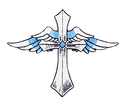 425x343 Cross With Blue Wings