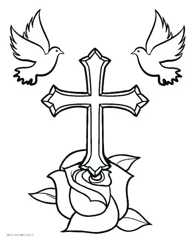 390x480 Coloring Pages Of The Cross