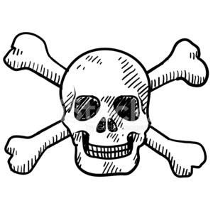 300x300 Cartoon Skull And Crossbones Sketch Stock Vectors