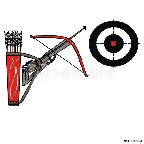 500x500 Vector Drawing Of A Crossbow