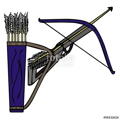 500x500 Vector Drawing Of A Crossbow Stock Image And Royalty Free Vector