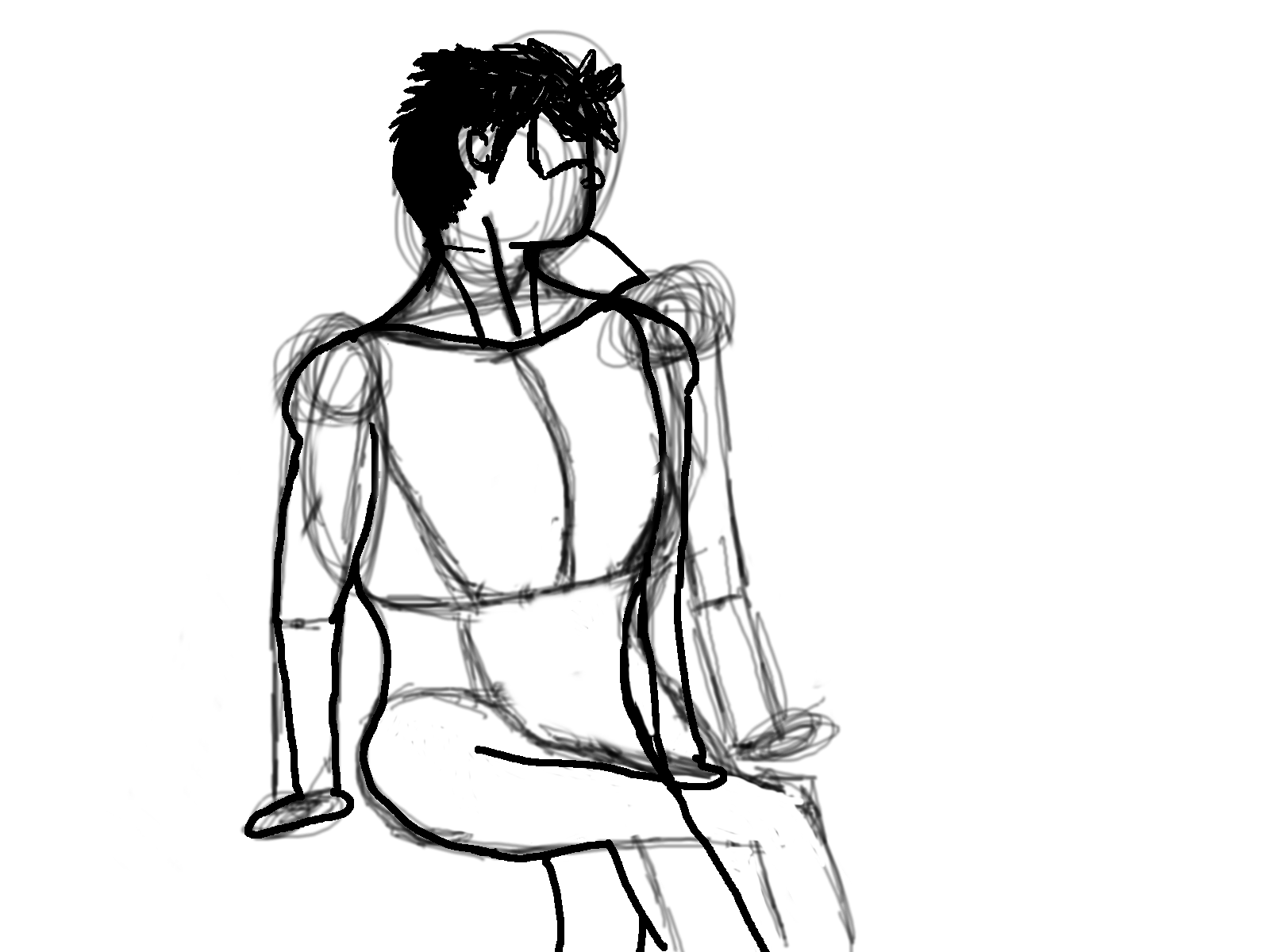 1600x1200 Oc Learns To Draw Silhouette Sitting With Legs Crossed May