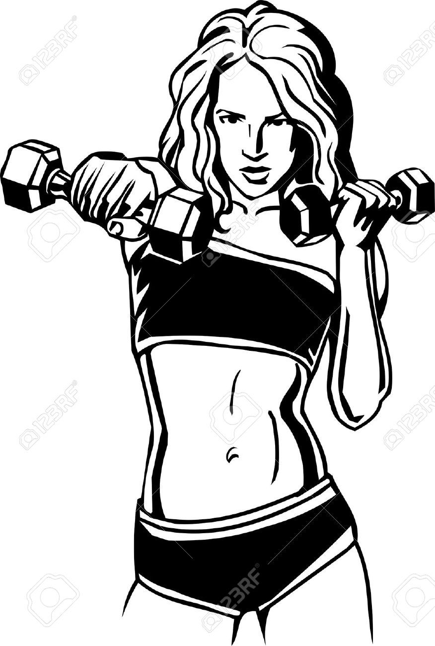 876x1300 weightlifting drawing girl crossfit for free download