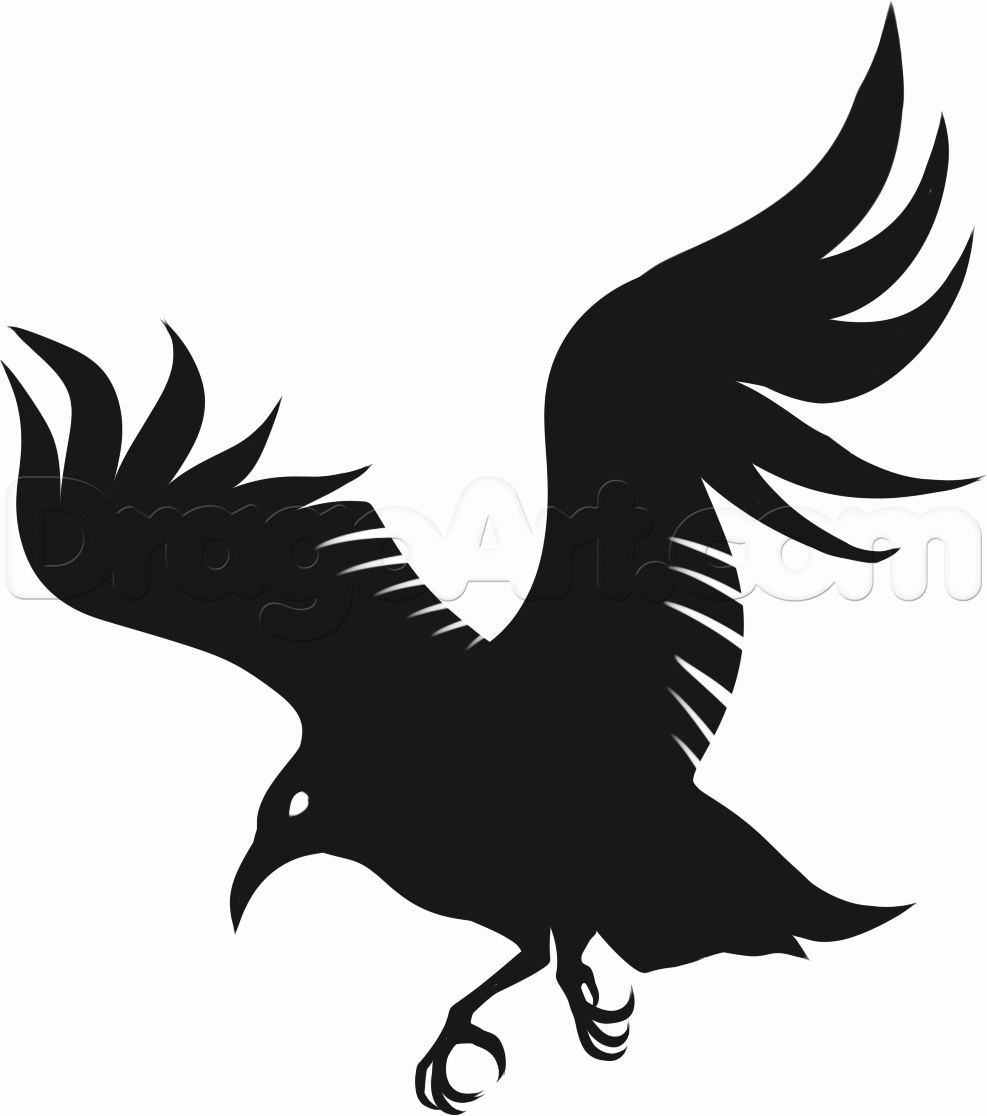 987x1116 How To Draw A Cool Crow Tattoo, Step