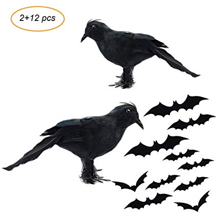 425x425 Zklklo Halloween Feathered Black Crows Realistic