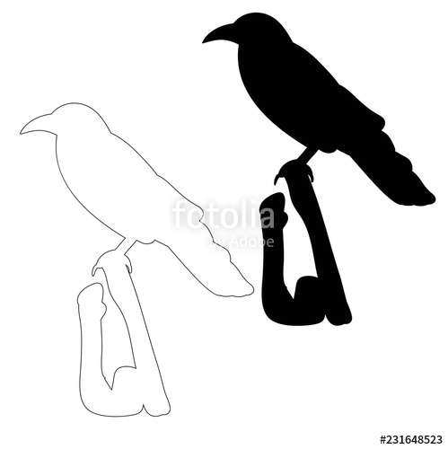 499x500 Silhouette Bird Crow, Sketch Stock Image And Royalty Free Vector