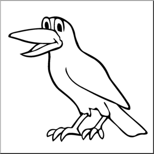 304x304 Black And White Clipart Of Crow