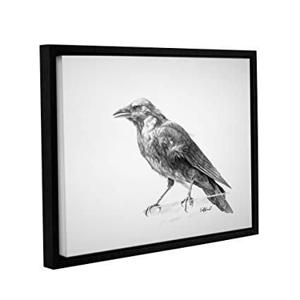 425x425 artwall crow drawing' gallery wrapped floater framed