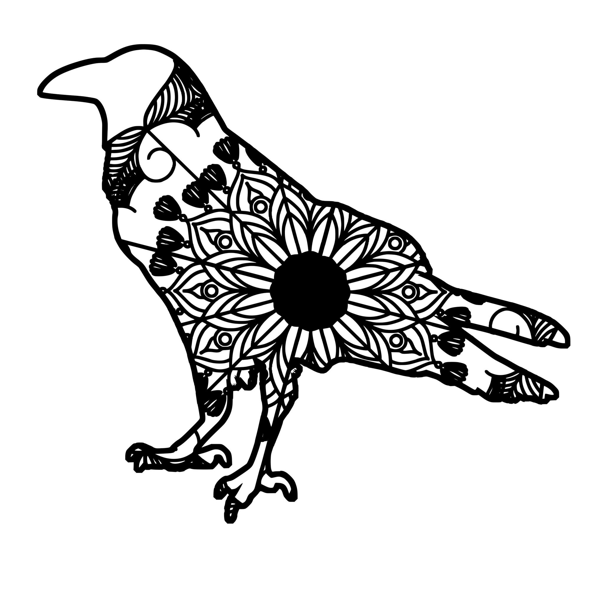 2048x2048 Crow Mandala Animal T Shirt Designs