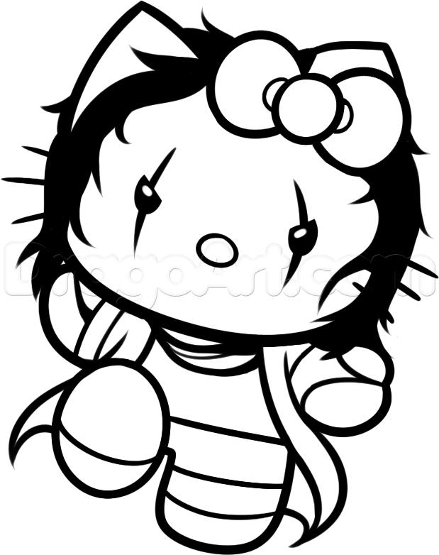 619x782 Step How To Draw Hello Kitty As The Crow