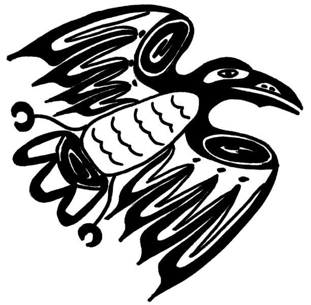612x600 Crow Drawing Native American For Free Download