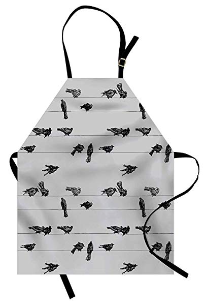 408x606 Wazzit Birds On A Wire Apron Pencil Drawing Style