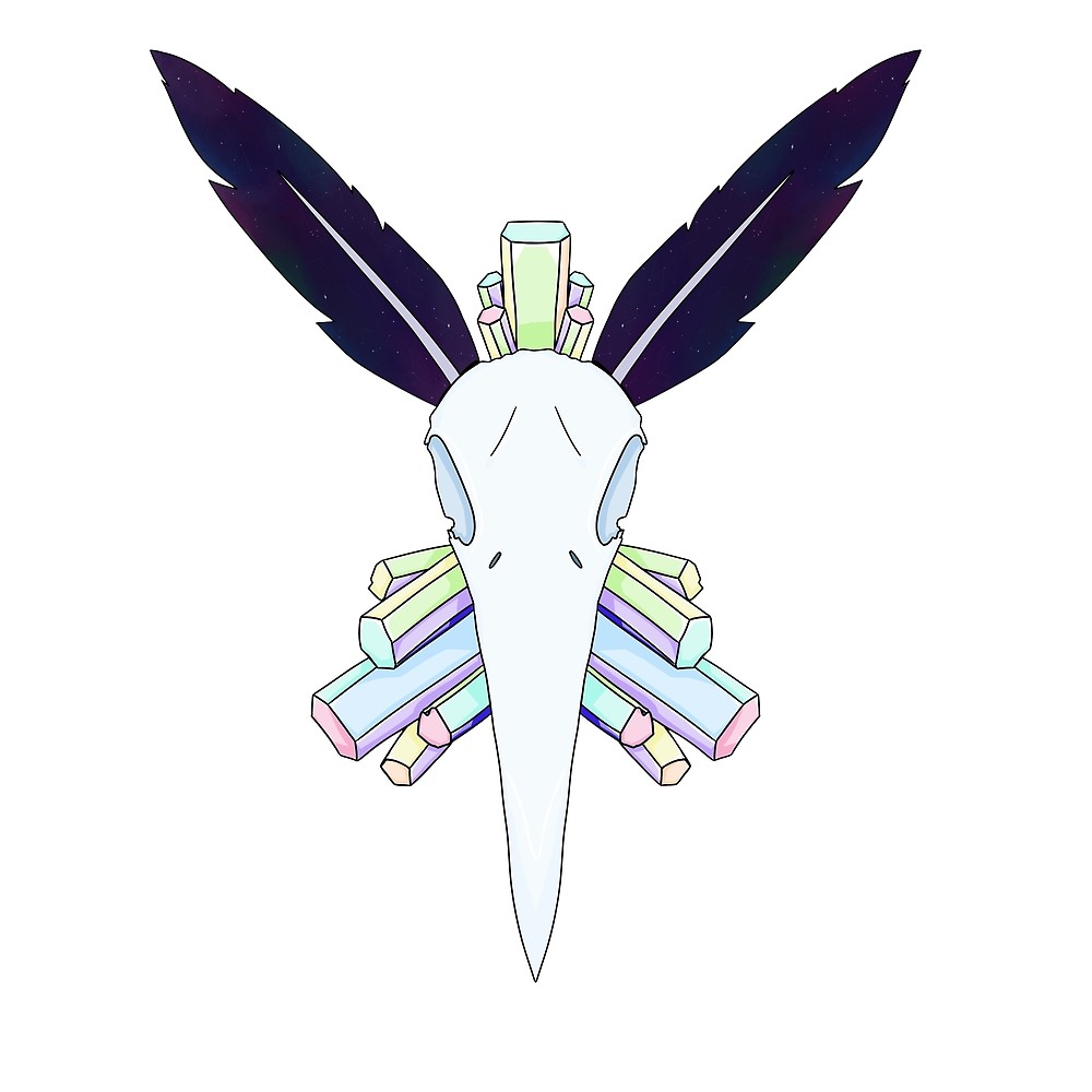1000x1000 Crystal Crow Skull