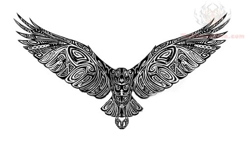 500x296 Crow Tribal Tattoo Sketch Tattoo Ideas