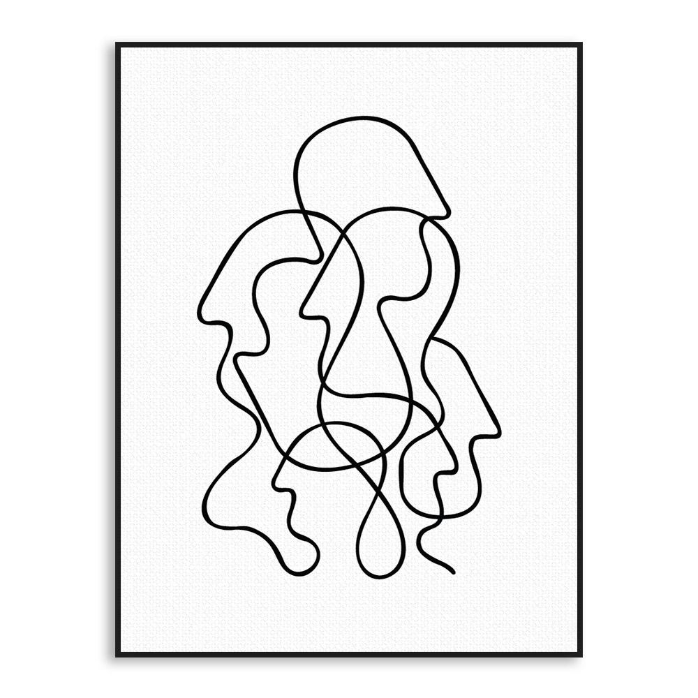 1000x1000 Faces In The Crowd Abstract Sketch Portrait Chelsea Row