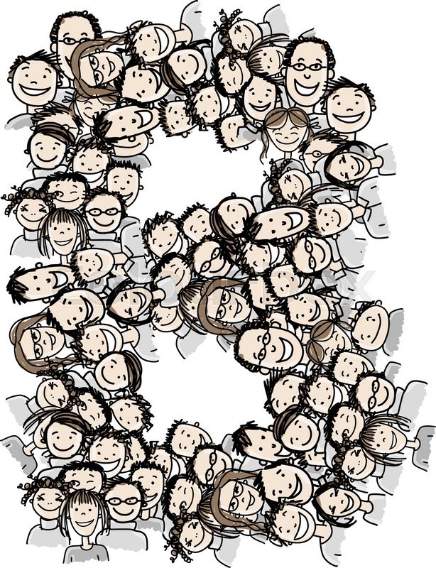 614x800 Letter B, People Crowd, Vector Stock Vector Colourbox