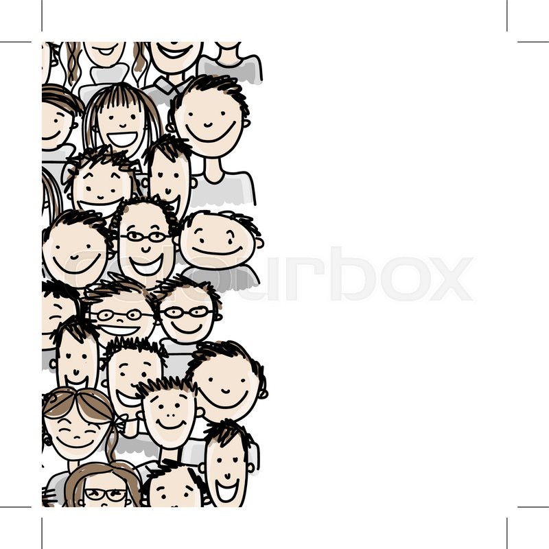 800x800 Seamless Pattern With People Crowd For Stock Vector Colourbox