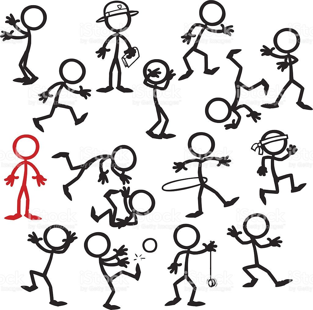 1024x1016 Stick Figure People Stand Out In A Crowd Vector