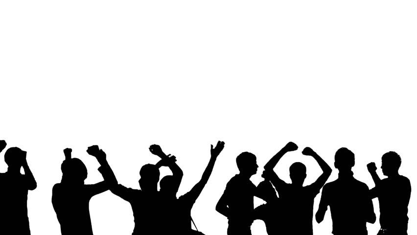 852x480 Concert Drawing Crowd Silhouette For Free Download