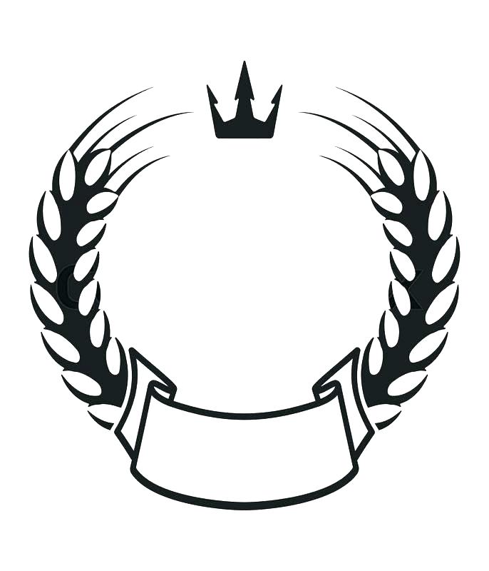686x800 Empty Banner Template Ribbon Of Design With Wheat Crown