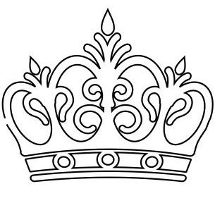 305x305 crown drawing, crown stencil, crown template