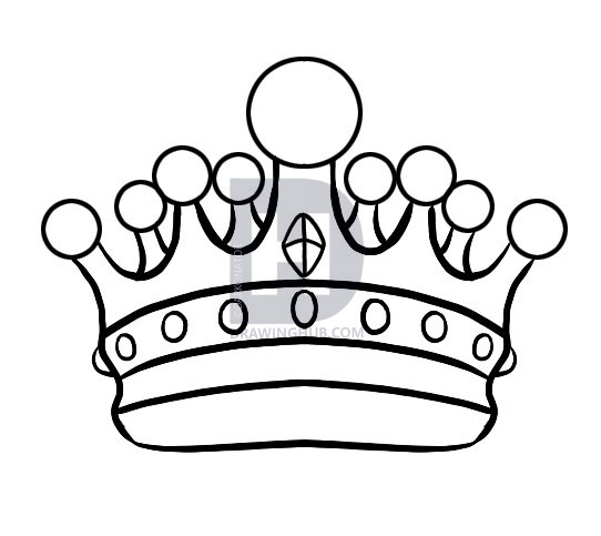 542x483 How To Draw A Crown, Step