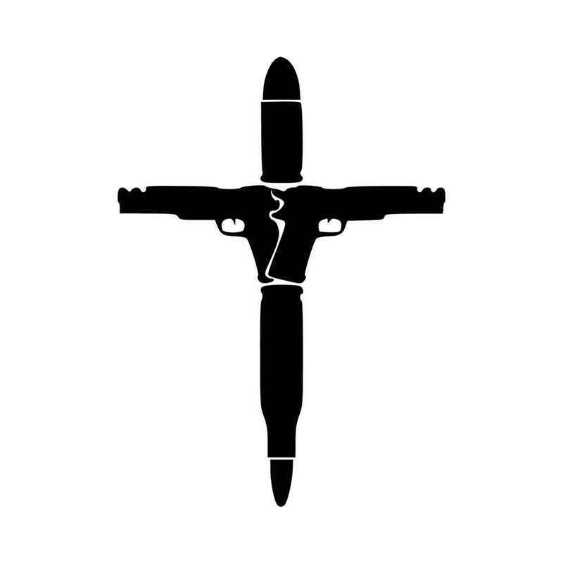 800x800 Cross Crucifix Guns Bullets Ammo Vinyl Decal Sticker