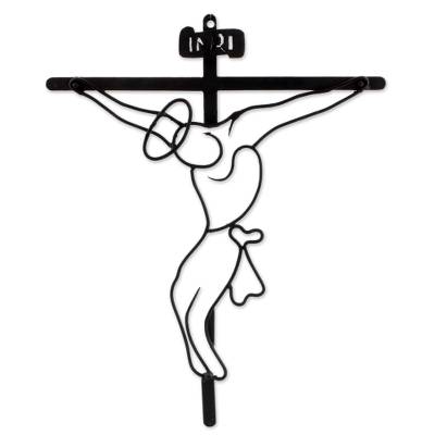 400x400 Unicef Market Crucifix Religious Wall Art Sculpture In Black