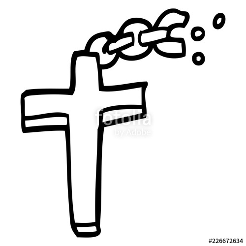 500x500 Line Drawing Cartoon Crucifix On Chain Stock Image And Royalty