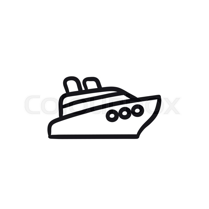 800x800 Cruise Ship Vector Sketch Icon Stock Vector Colourbox