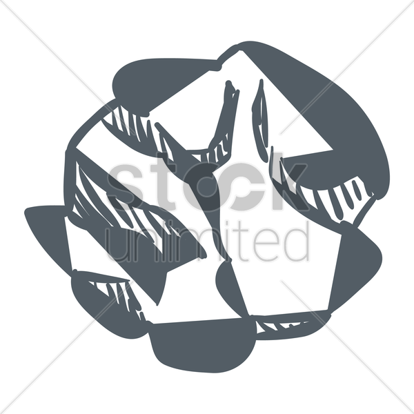 600x600 Crumpled Paper Ball Vector Image