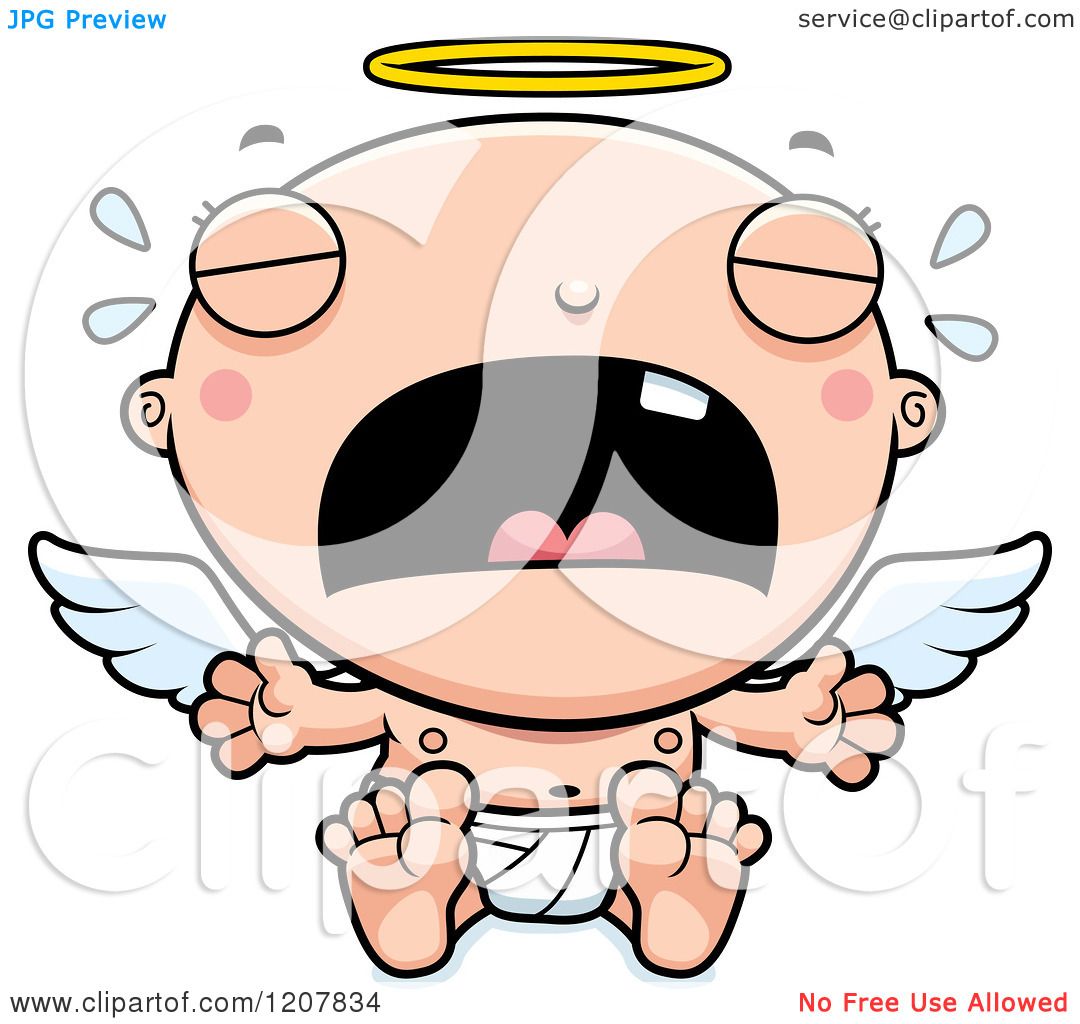 1080x1024 Cartoon Of A Crying Baby Infant Angel