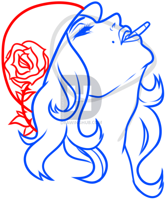 580x720 How To Draw A Crying Girl Tattoo, Step