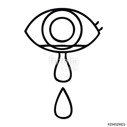 500x500 Line Drawing Cartoon Crying Eye Stock Image And Royalty Free