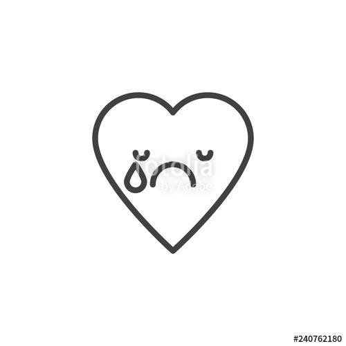 500x500 Crying Face Emoticon Outline Icon Linear Style Sign For Mobile