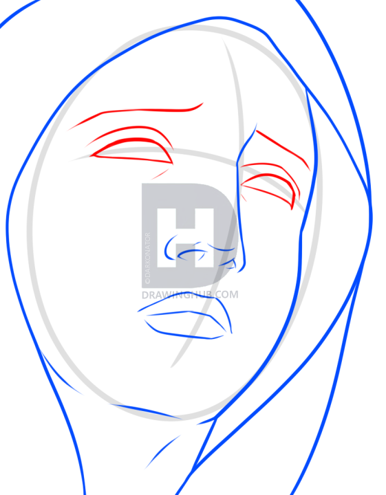 561x720 Crying Statue Drawing Lesson, Step