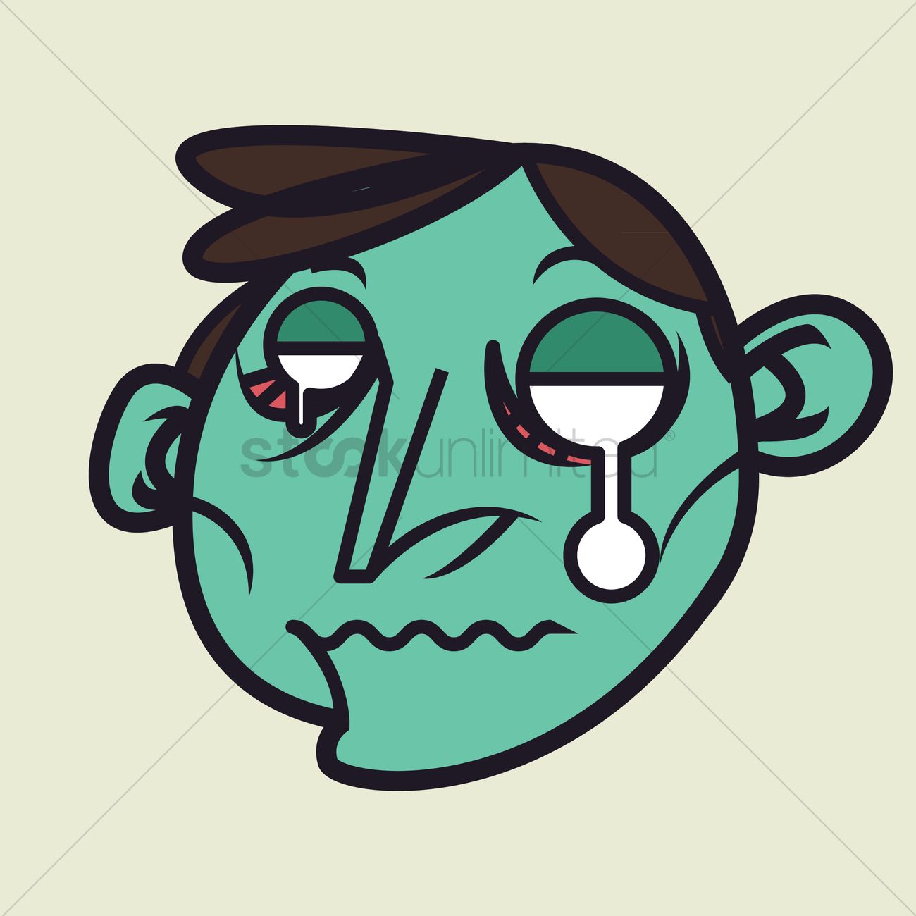 1300x1300 Free Crying Face Vector Image