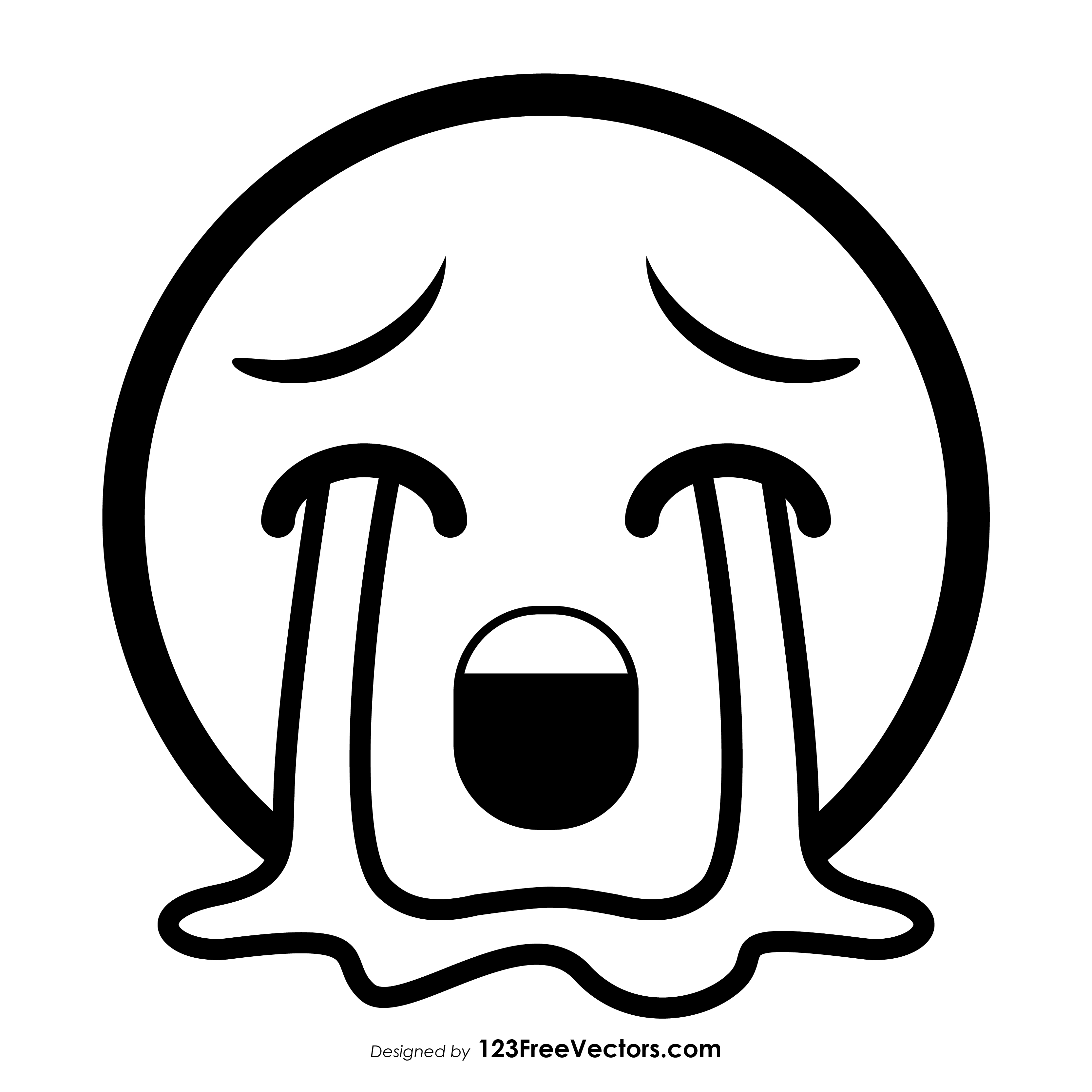 3333x3333 loudly crying face emoji outline