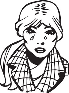 225x300 Girl Crying With Word Expressions Royalty Free Stock Image