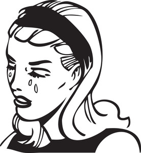 277x300 Illustration Of A Crying Lady Royalty Free Stock Image