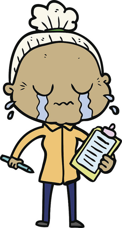 428x799 Cartoon Crying Old Lady Art Print