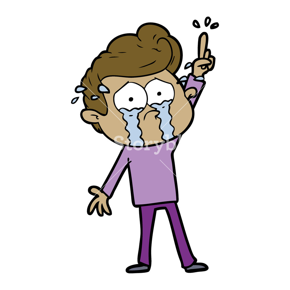 1000x1000 Cartoon Crying Man Trying To Ask A Question Royalty Free Stock