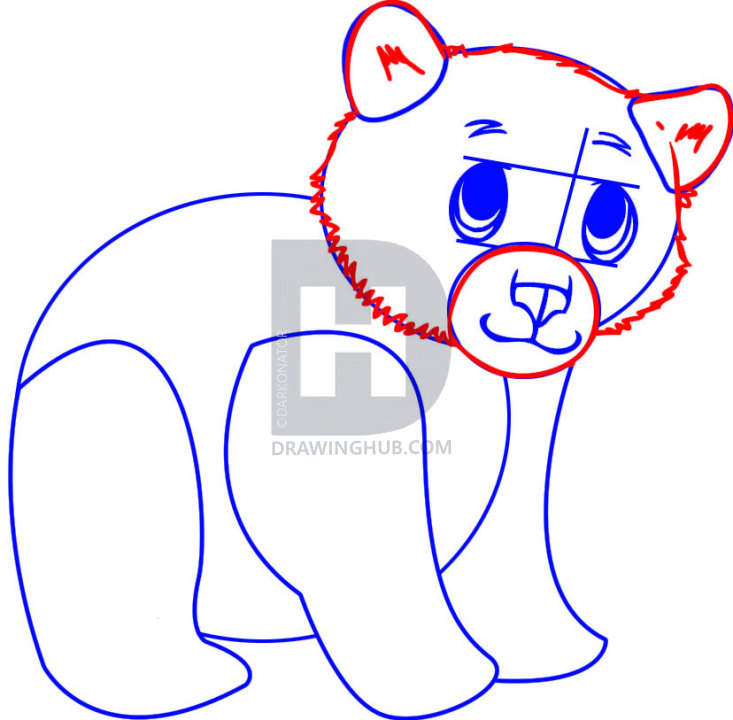 733x720 How To Draw A Cub, Step