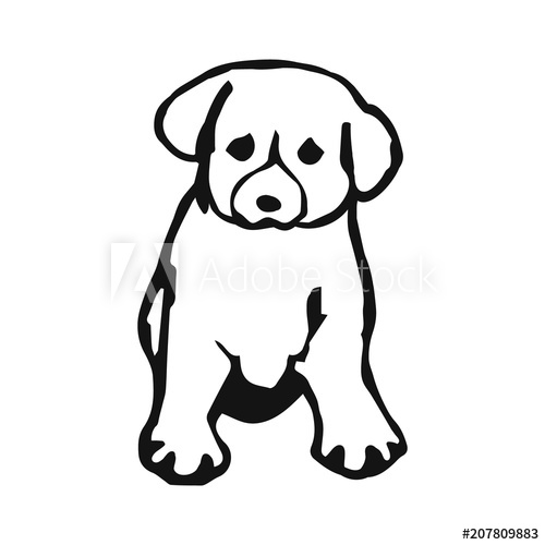 500x500 Cub Dog Funny Drawing