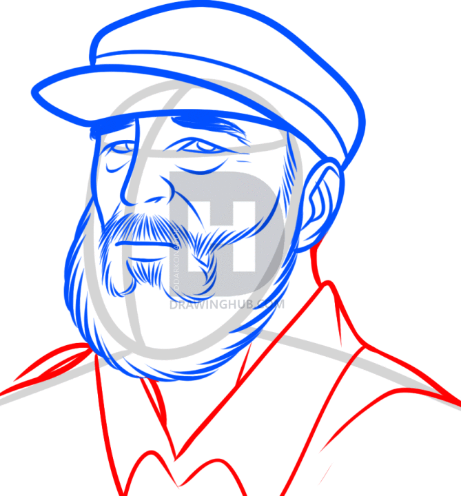 669x720 How To Draw Fidel Castro, Fidel Castro, Step
