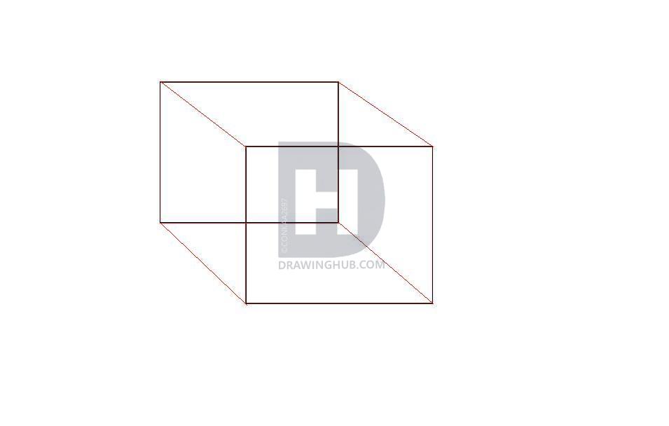 955x608 How To Draw A Cube, Step