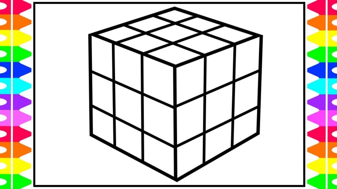 1280x720 how to draw a rubik's cube for kids cube drawing
