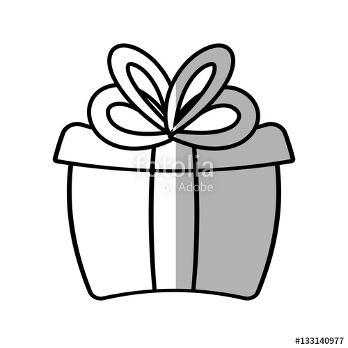 500x500 Gift Box Ribbon Cube Decorative Shadow Vector Illustration