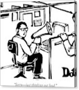 163x186 a man is seated in his cubicle with a megaphone drawing