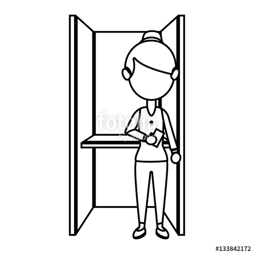 500x500 Person Voting In Cubicle Vector Illustration Design Stock Image